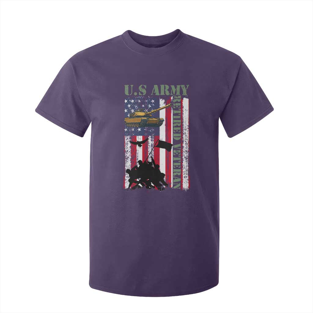 Retired Army T Shirt For Kid American Flag US Patriotic USA Pride TS12 Purple Print Your Wear