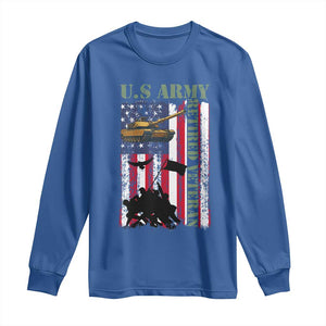 Retired Army Long Sleeve Shirt American Flag US Patriotic USA Pride TS12 Royal Blue Print Your Wear