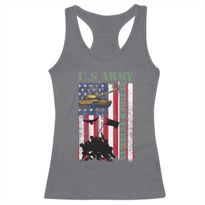 Retired Army Racerback Tank Top American Flag US Patriotic USA Pride TS12 Charcoal Print Your Wear