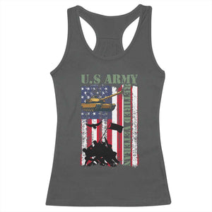 Retired Army Racerback Tank Top American Flag US Patriotic USA Pride TS12 Dark Heather Print Your Wear