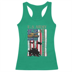 Retired Army Racerback Tank Top American Flag US Patriotic USA Pride TS12 Irish Green Print Your Wear