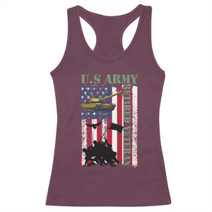 Retired Army Racerback Tank Top American Flag US Patriotic USA Pride TS12 Maroon Print Your Wear