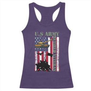 Retired Army Racerback Tank Top American Flag US Patriotic USA Pride TS12 Purple Print Your Wear