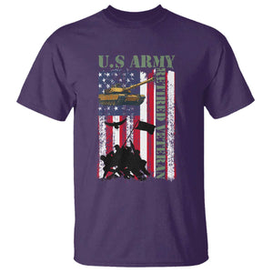 Retired Army T Shirt American Flag US Patriotic USA Pride TS12 Purple Print Your Wear
