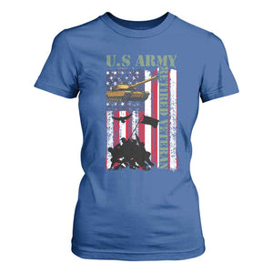 Retired Army T Shirt For Women American Flag US Patriotic USA Pride TS12 Royal Blue Print Your Wear