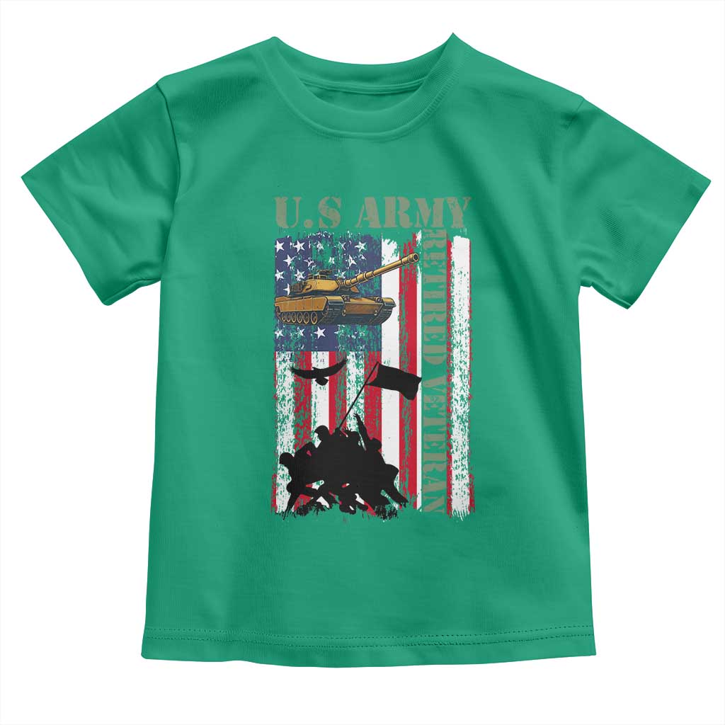 Retired Army Toddler T Shirt American Flag US Patriotic USA Pride TS12 Irish Green Print Your Wear
