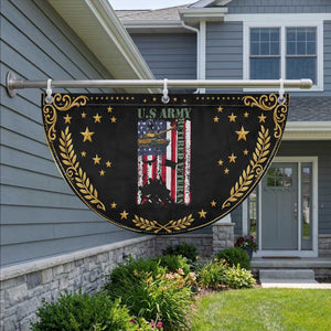Retired Army Patriotic Fan Flag American Flag USA Pride