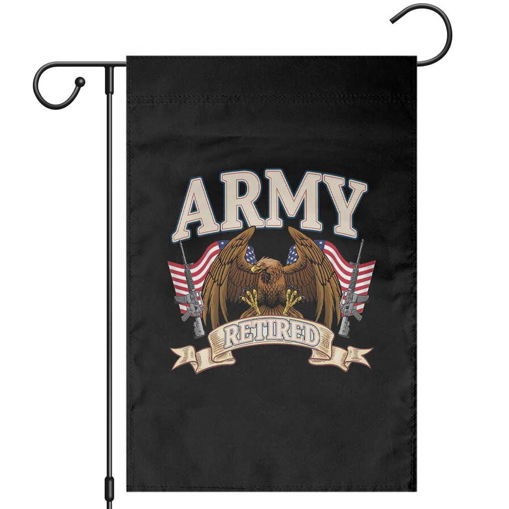 Retirement Army Veteran Garden Flag American Flag USA Patriotic TS12 Black Print Your Wear