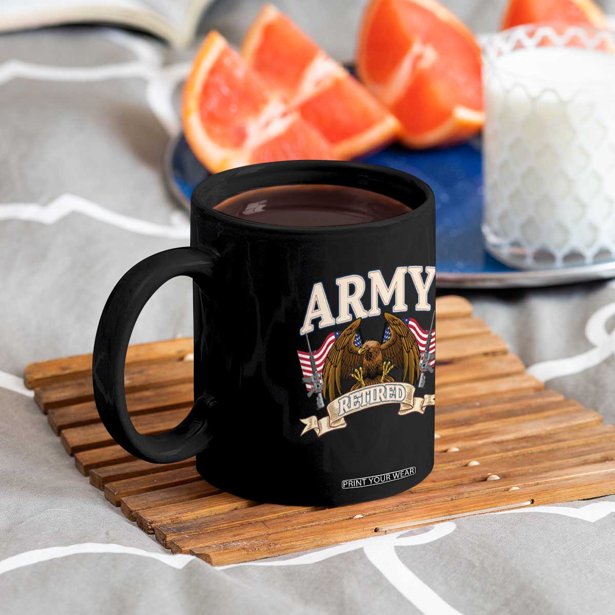 Retirement Army Veteran Coffee Mug American Flag USA Patriotic TS12 Print Your Wear
