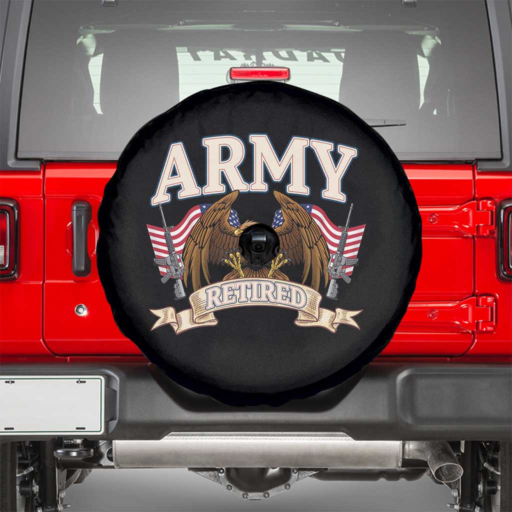 Retirement Army Veteran Spare Tire Cover American Flag USA Patriotic TS12 Black Print Your Wear