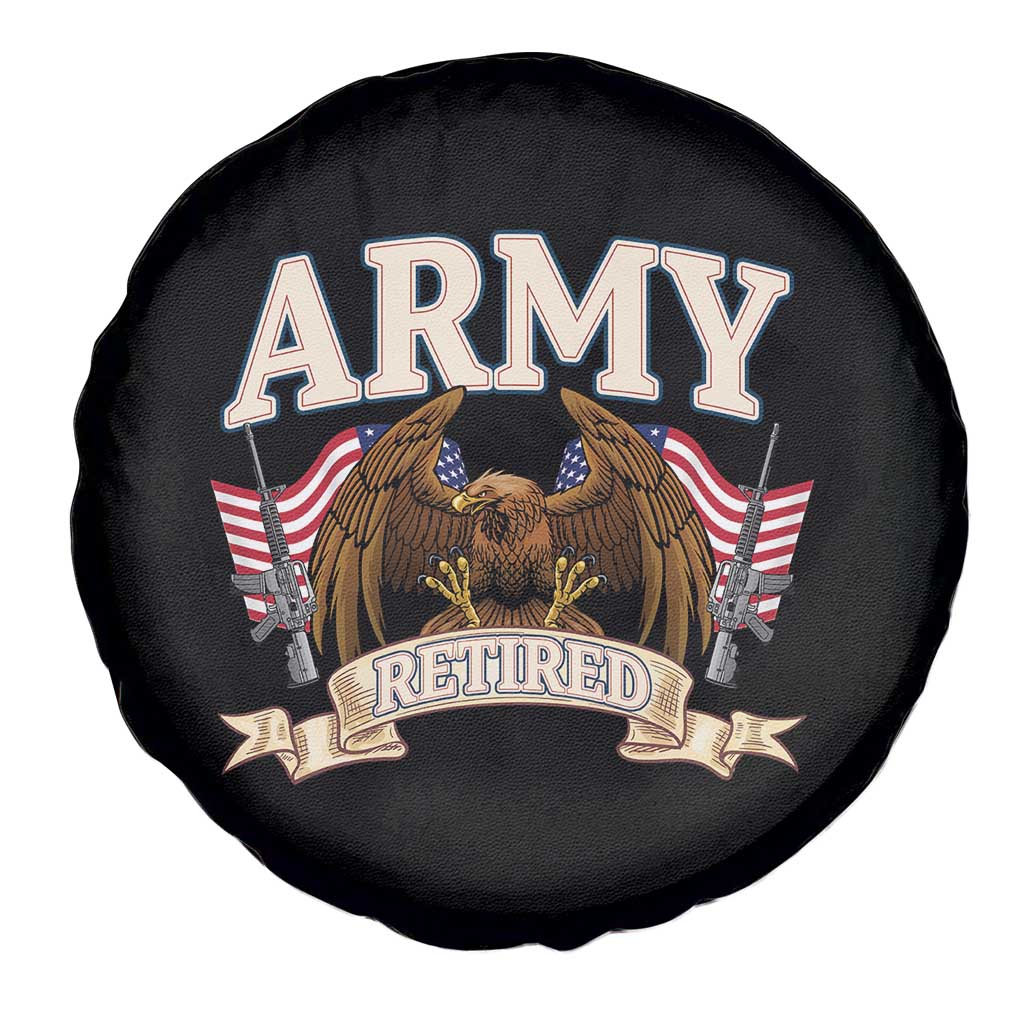 Retirement Army Veteran Spare Tire Cover American Flag USA Patriotic TS12 Print Your Wear