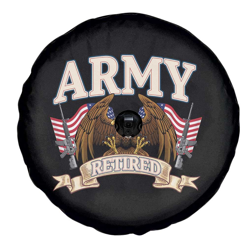 Retirement Army Veteran Spare Tire Cover American Flag USA Patriotic TS12 Print Your Wear