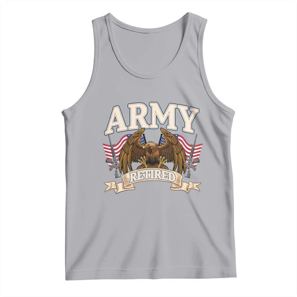 Retirement Army Veteran Tank Top American Flag USA Patriotic TS12 Athletic Heather Print Your Wear