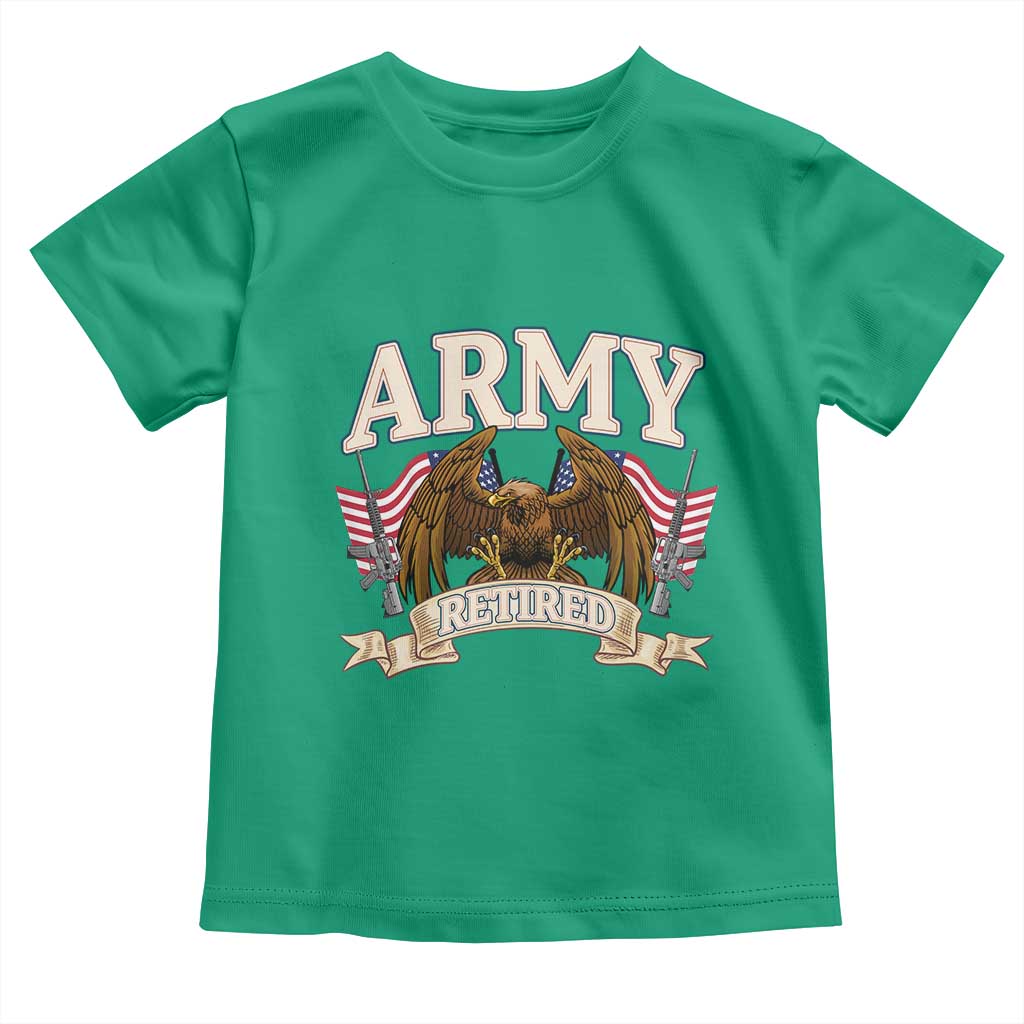 Retirement Army Veteran Toddler T Shirt American Flag USA Patriotic TS12 Irish Green Print Your Wear