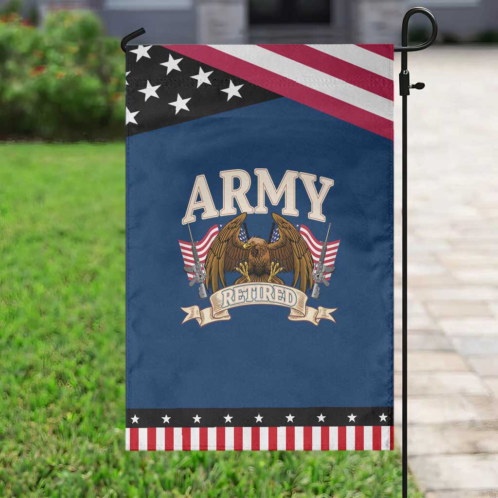 Retirement Army Veteran Garden Flag American Flag USA Patriotic TS12 Classic Blue Black Print Your Wear