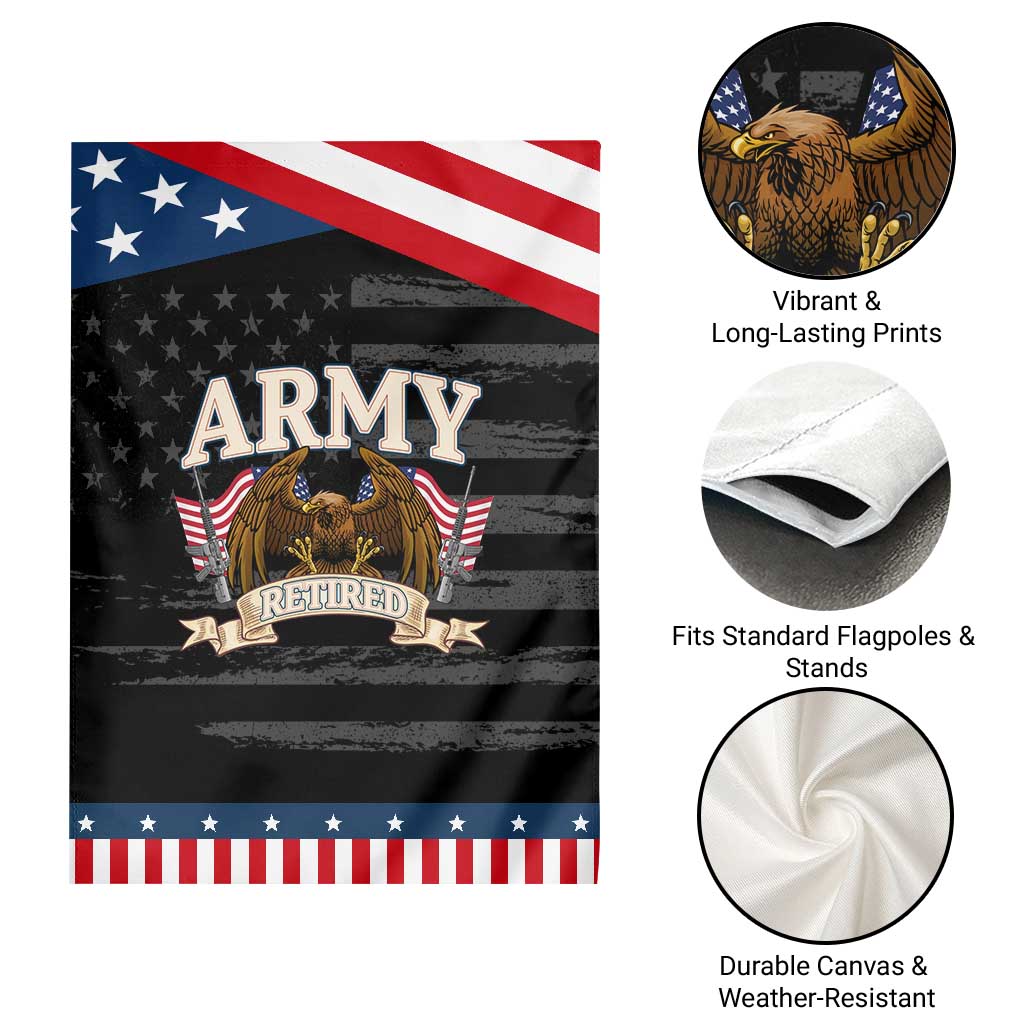 Retirement Army Veteran Garden Flag American Flag USA Patriotic TS12 Print Your Wear