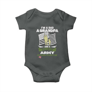 Retired Army Baby Onesie Funny I Am A Dad A Grandpa Nothing Scares Me TS12 Dark Heather Print Your Wear
