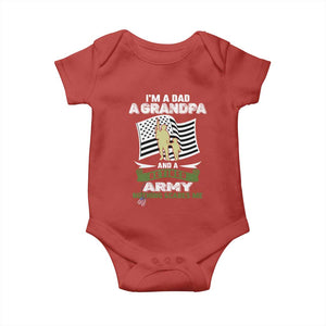 Retired Army Baby Onesie Funny I Am A Dad A Grandpa Nothing Scares Me TS12 Red Print Your Wear