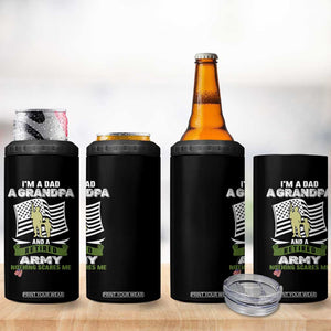 Retired Army 4 in 1 Can Cooler Tumbler Funny I Am A Dad A Grandpa Nothing Scares Me TS12 Print Your Wear