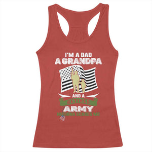 Retired Army Racerback Tank Top Funny I Am A Dad A Grandpa Nothing Scares Me TS12 Red Print Your Wear