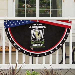 Retired Army Patriotic Fan Flag Funny I Am A Dad A Grandpa Nothing Scares Me