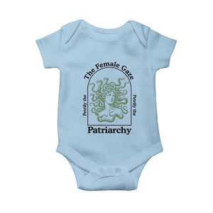 Feminist Baby Onesie The Female Gaze Petrify The Patriarchy Mythology Medusa TS12 Light Blue Print Your Wear