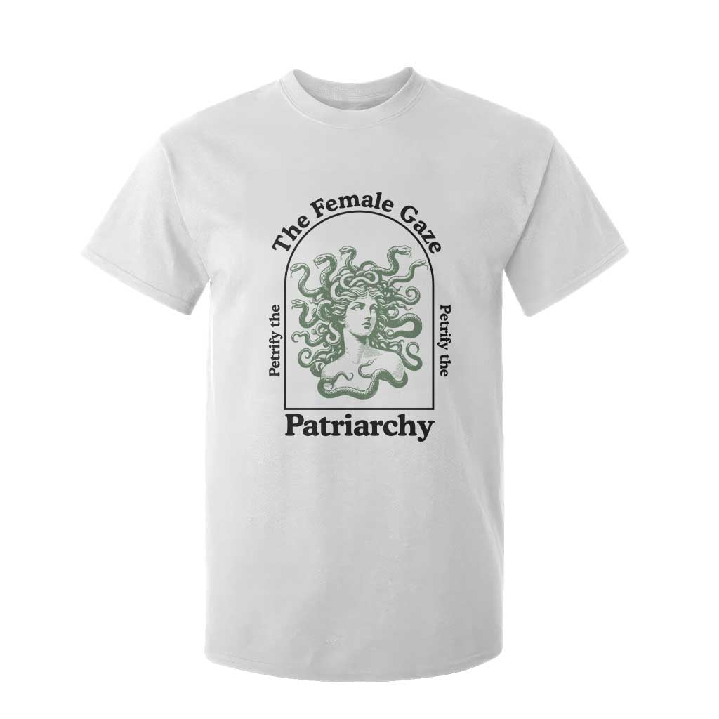 Feminist T Shirt For Kid The Female Gaze Petrify The Patriarchy Mythology Medusa TS12 White Print Your Wear