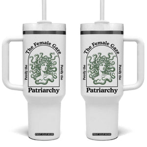 Feminist Tumbler With Handle The Female Gaze Petrify The Patriarchy Mythology Medusa TS12 One Size: 40 oz White Print Your Wear