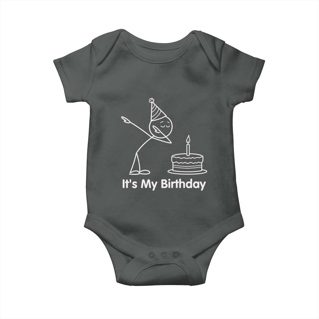 Dabbing Stickman Party Humor Gift Baby Onesie It Is My Birthday