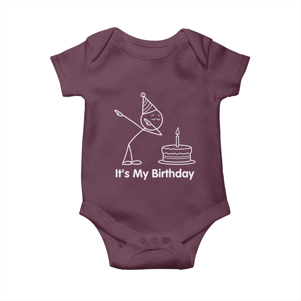Dabbing Stickman Party Humor Gift Baby Onesie It Is My Birthday