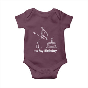 Dabbing Stickman Party Humor Gift Baby Onesie It Is My Birthday