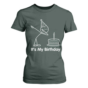 Dabbing Stickman Party Humor Gift T Shirt For Women It Is My Birthday