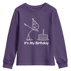 Dabbing Stickman Party Humor Gift Youth Sweatshirt It Is My Birthday