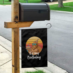It Is My Birthday Garden Flag Funny Bigfoot Blowing Candle Birthday Cake
