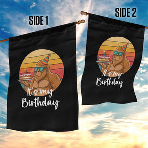It Is My Birthday Garden Flag Funny Bigfoot Blowing Candle Birthday Cake