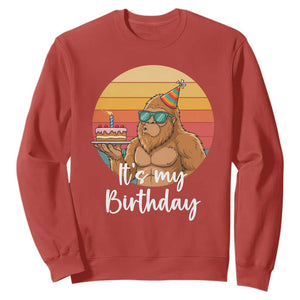It Is My Birthday Sweatshirt Funny Bigfoot Blowing Candle Birthday Cake