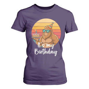 It Is My Birthday T Shirt For Women Funny Bigfoot Blowing Candle Birthday Cake