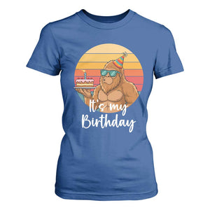It Is My Birthday T Shirt For Women Funny Bigfoot Blowing Candle Birthday Cake
