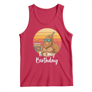 It Is My Birthday Tank Top Funny Bigfoot Blowing Candle Birthday Cake