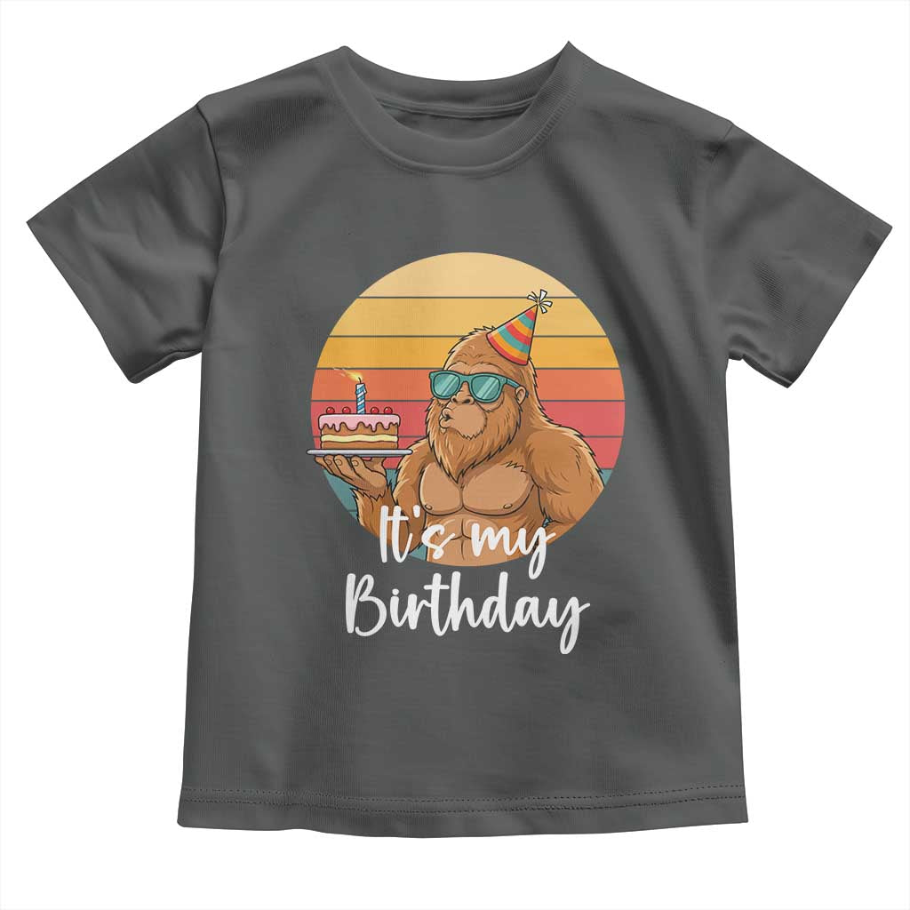 It Is My Birthday Toddler T Shirt Funny Bigfoot Blowing Candle Birthday Cake
