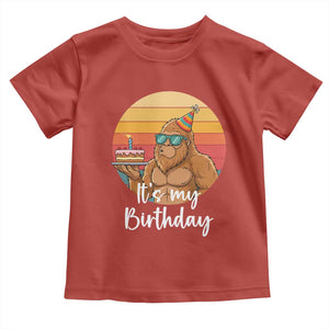 It Is My Birthday Toddler T Shirt Funny Bigfoot Blowing Candle Birthday Cake
