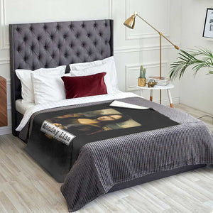 Monday Lisa Coffee Lover Throw Blanket Funny Mona Lisa Art Parody Graphic Tired Work