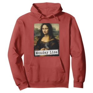 Monday Lisa Coffee Lover Hoodie Funny Mona Lisa Art Parody Graphic Tired Work