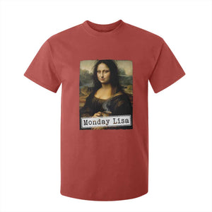 Monday Lisa Coffee Lover T Shirt For Kid Funny Mona Lisa Art Parody Graphic Tired Work