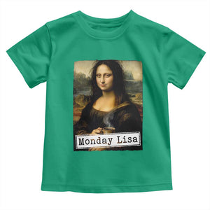 Monday Lisa Coffee Lover Toddler T Shirt Funny Mona Lisa Art Parody Graphic Tired Work