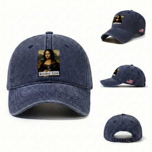 Monday Lisa Coffee Lover Washed Cotton Baseball Cap Funny Mona Lisa Art Parody Graphic Tired Work