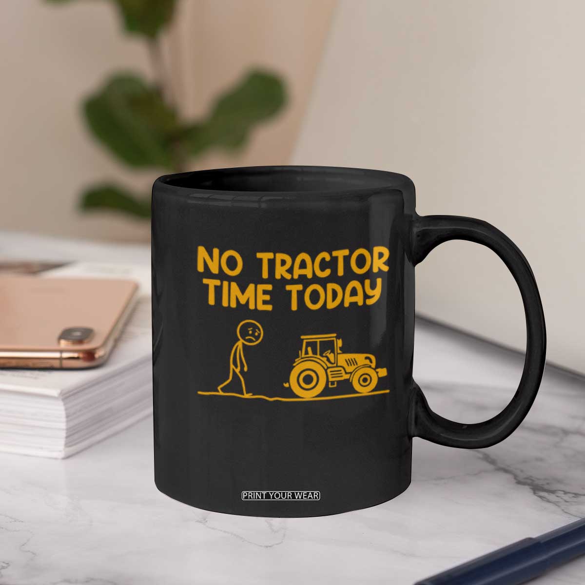 Funny Farm Life Stickman Meme Coffee Mug No Tractor Time Today