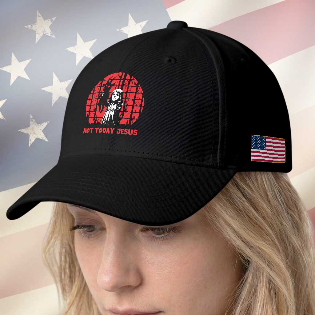 Not Today Jesus Baseball Cap Gothic Dark Art Pastel Goth Creepy Graphic