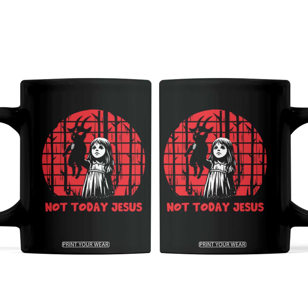 Not Today Jesus Coffee Mug Gothic Dark Art Pastel Goth Creepy Graphic TS12 Black Print Your Wear
