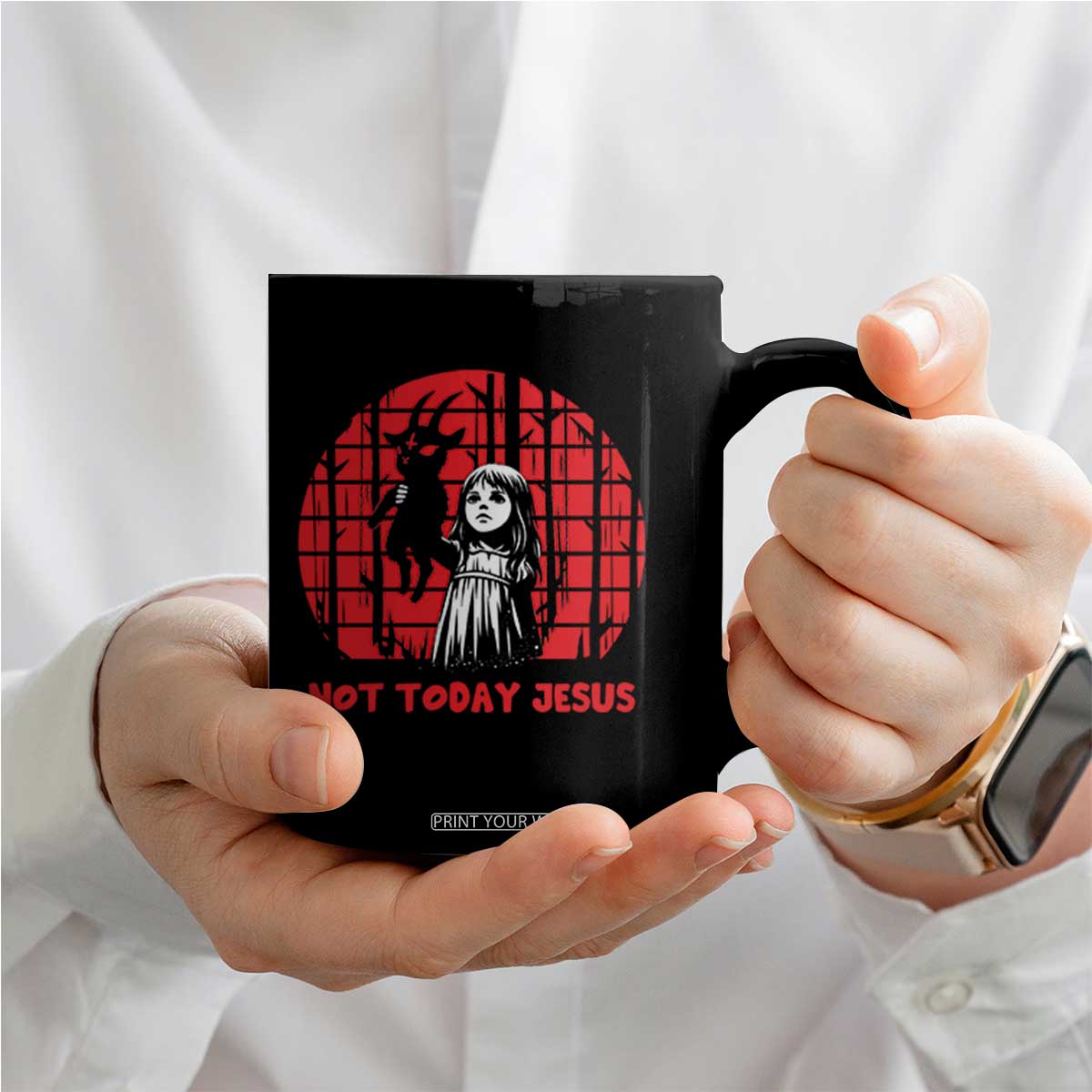 Not Today Jesus Coffee Mug Gothic Dark Art Pastel Goth Creepy Graphic